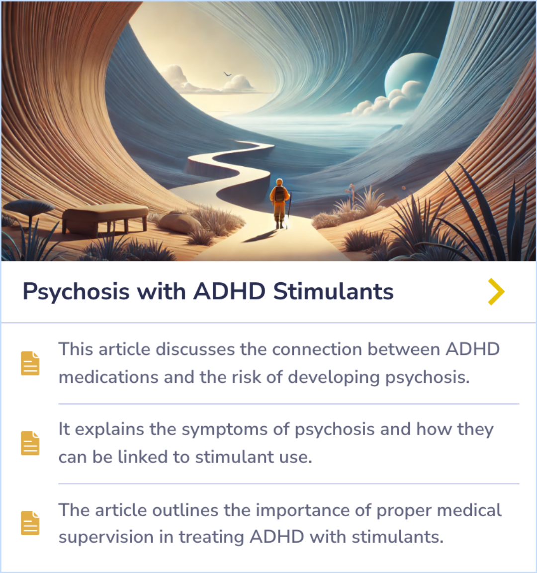 This summary card details the correlation between the onset of ADHD medication and the fluctuations in suicide attempt rates, highlighting the periods before and after starting treatment.
