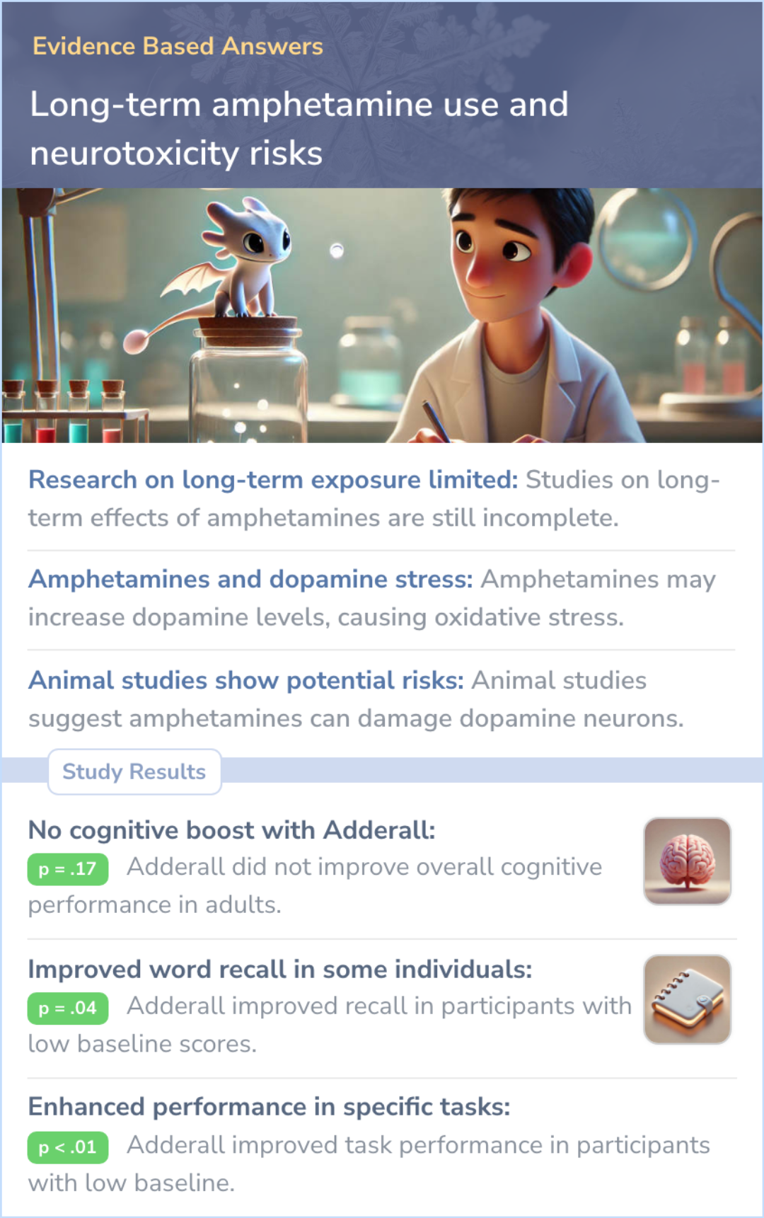An infographic on Can using Adderall damage your brain over time?