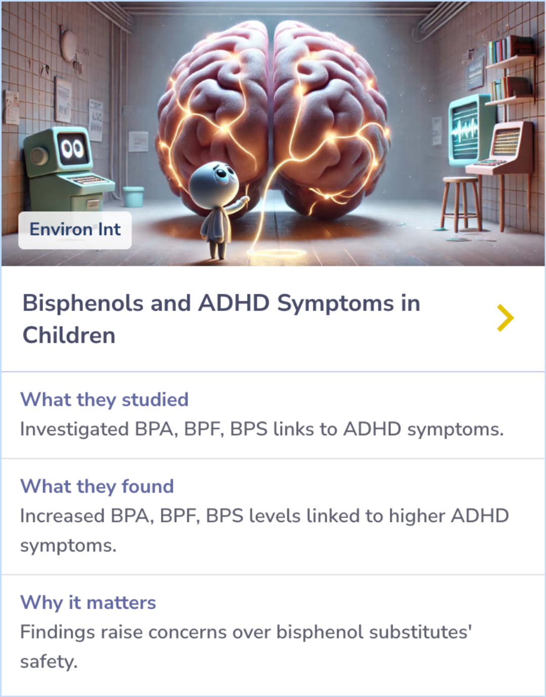 Visual Summary for Association of bisphenol A, bisphenol F, and bisphenol S with ADHD symptoms in children