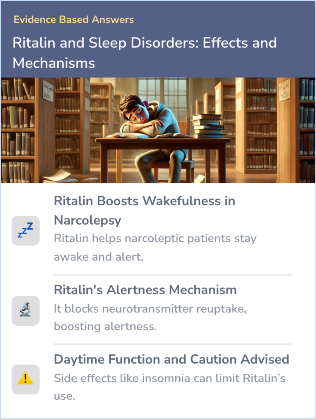 An infographic on Does Ritalin help with daytime sleepiness? 
