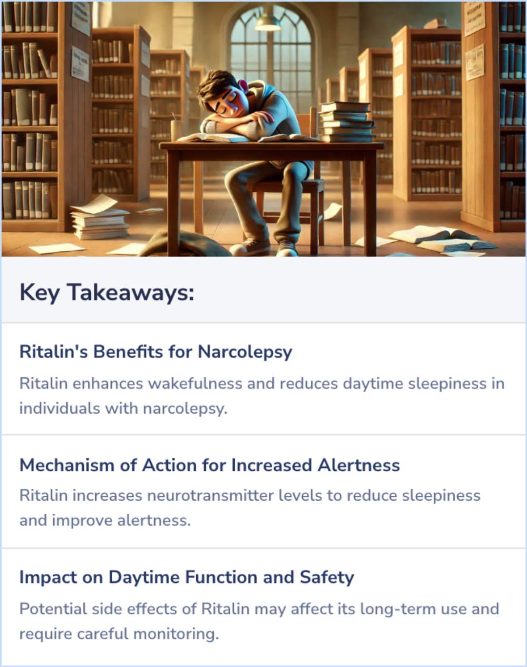 Key Takeaways for Does Ritalin help with daytime sleepiness? 