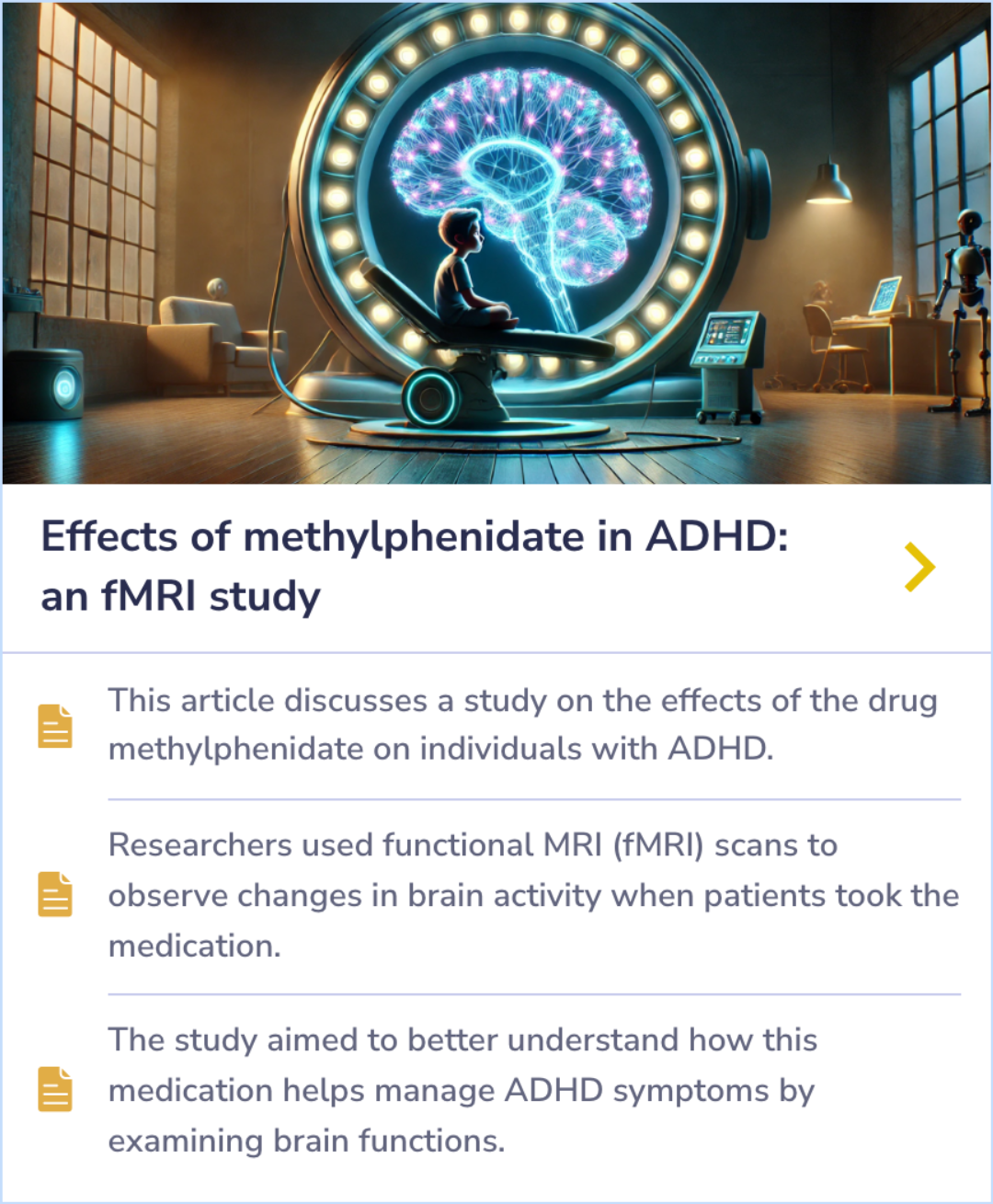 Summary Card comparing motor timing deficits in ADHD boys and community hyperactive boys, highlighting the impact of methylphenidate.