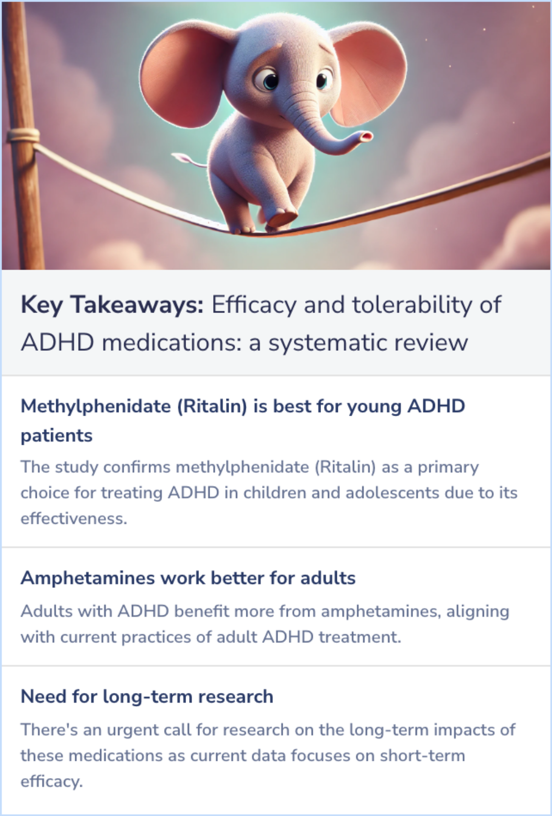 Key Takeaways for Comparative efficacy and tolerability of medications for attention-deficit hyperactivity disorder in children, adolescents, and adults: a systematic review and network meta-analysis
