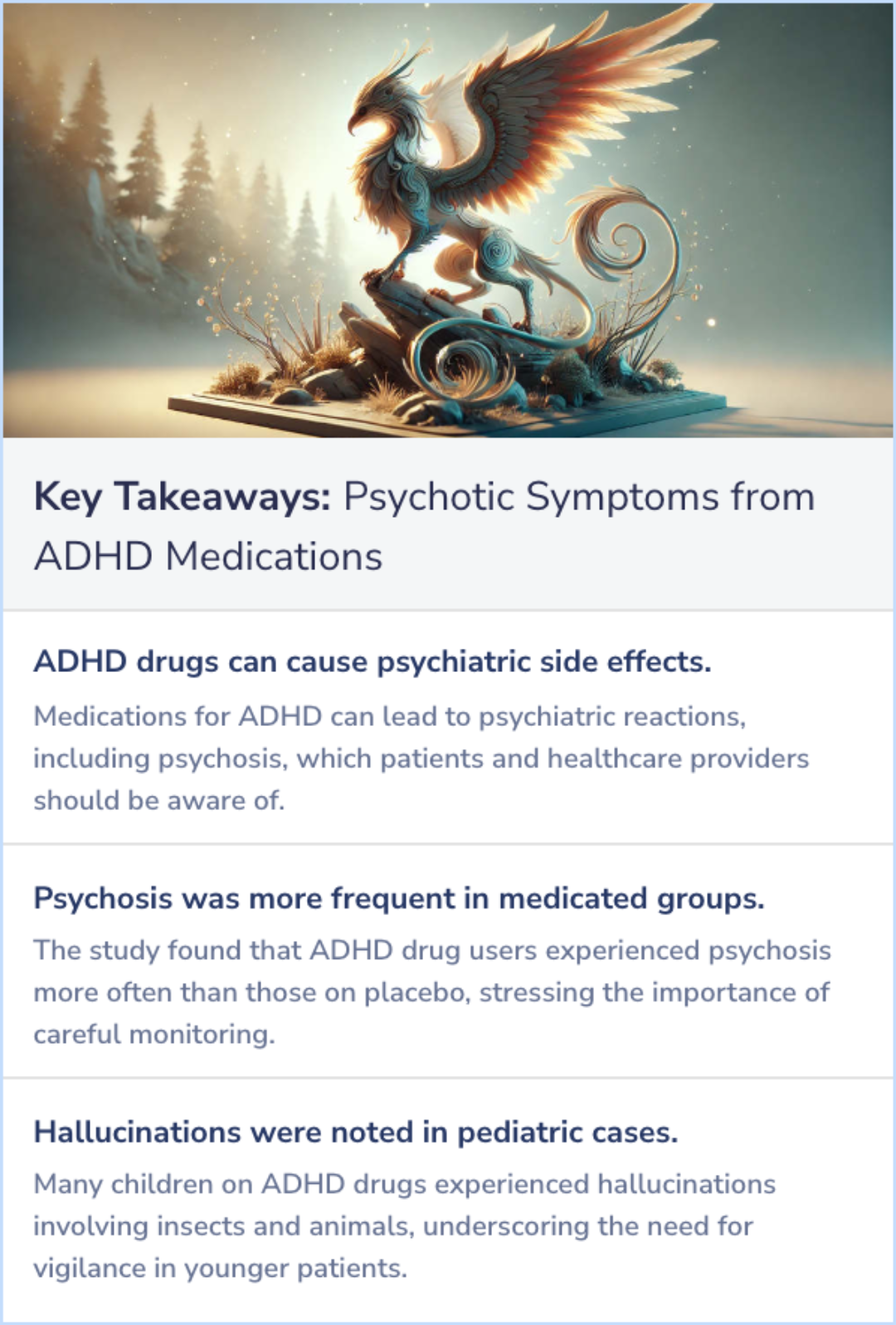 Key Takeaways for Hallucinations and Other Psychotic Symptoms Associated With the Use of Attention-Deficit/Hyperactivity Disorder Drugs in Children