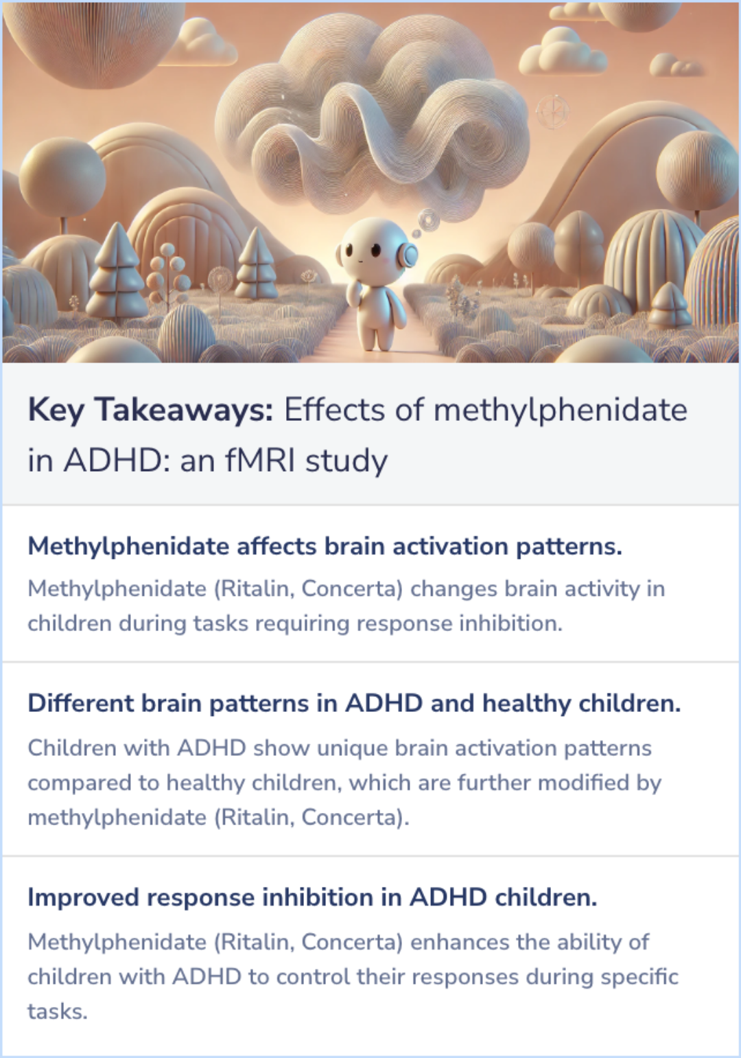 Key Takeaways for Selective effects of methylphenidate in attention deficit hyperactivity disorder: a functional magnetic resonance study