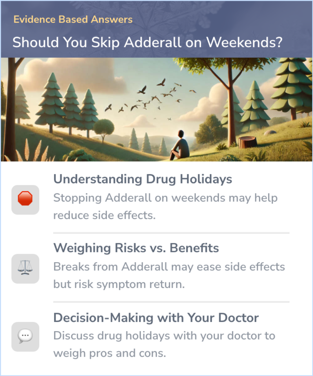 An infographic on Can I skip Adderall on the weekend?