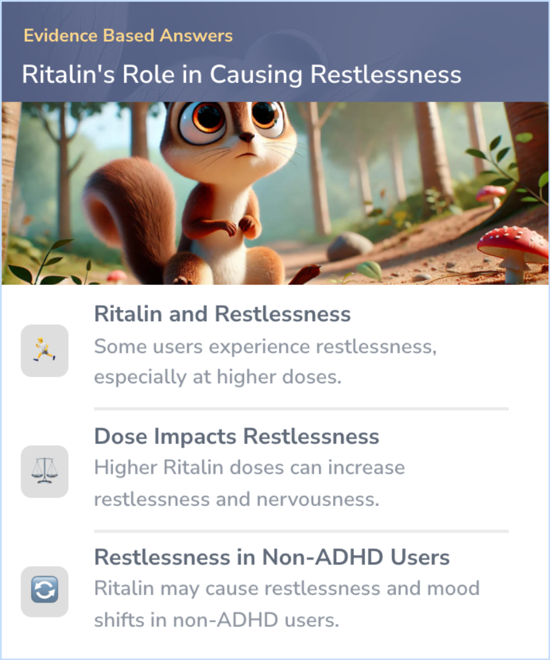An infographic on Does Ritalin make you restless?