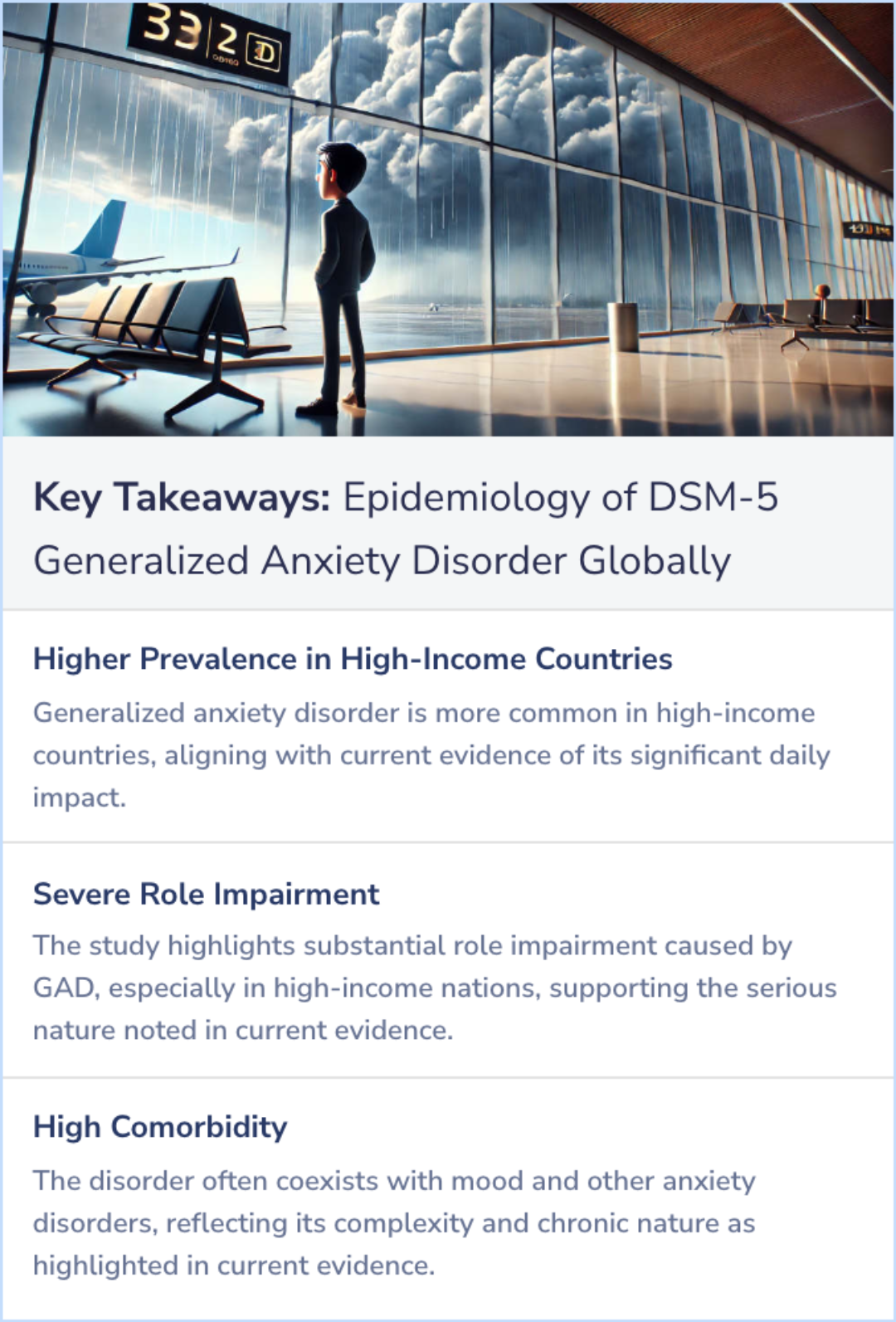 Key Takeaways for Cross-sectional Comparison of the Epidemiology of DSM-5 Generalized Anxiety Disorder Across the Globe