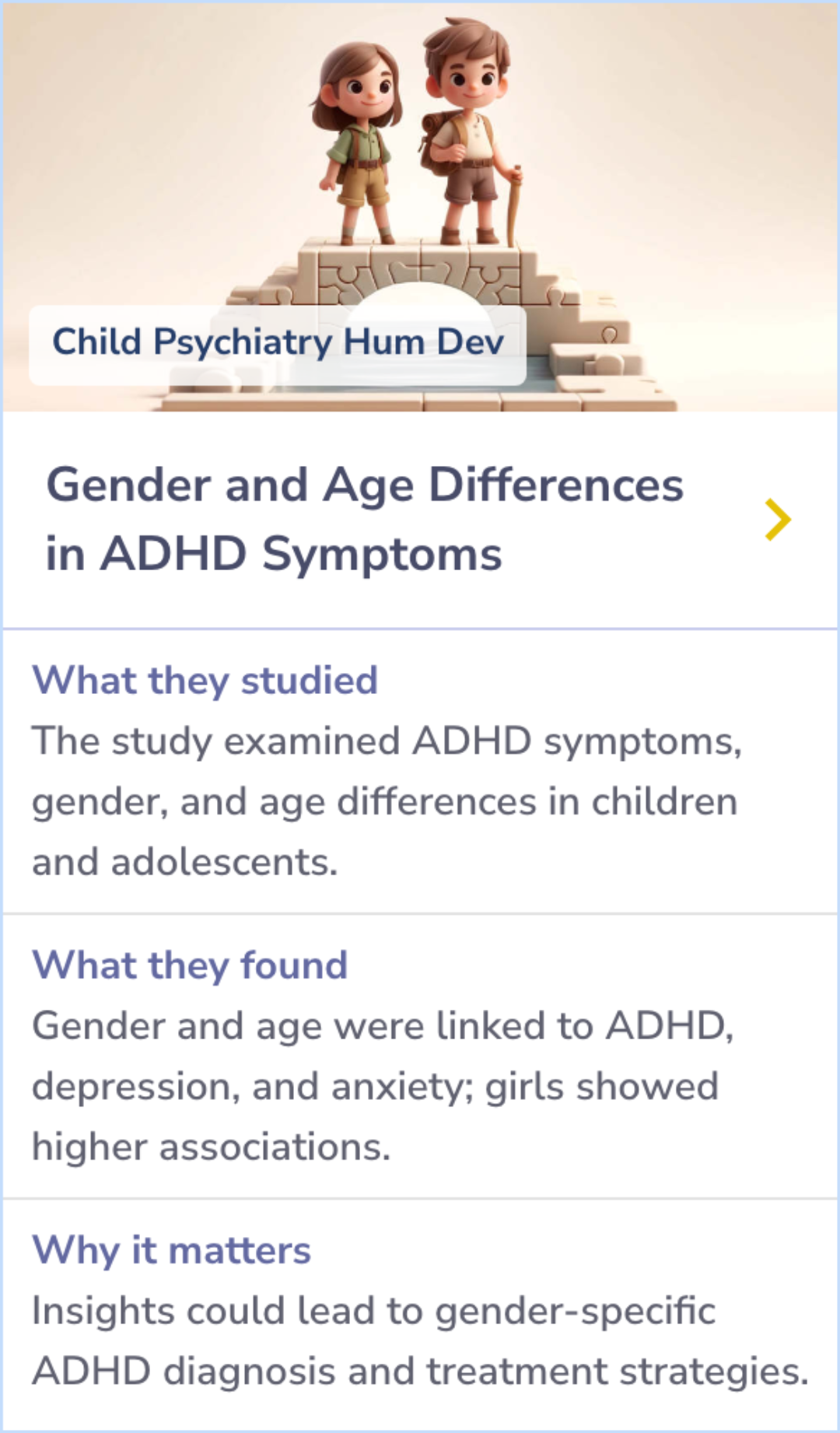 Visual Summary for Gender and Age Differences in ADHD Symptoms and Co-occurring Depression and Anxiety Symptoms Among Children and Adolescents in the BELLA Study