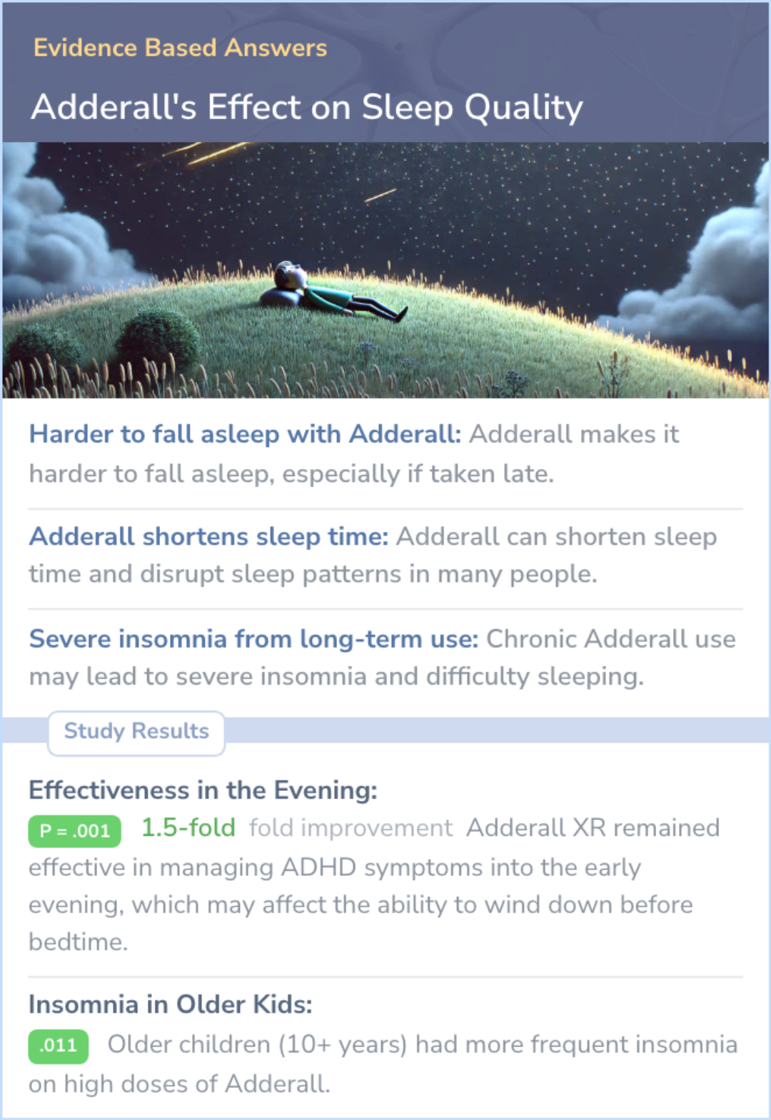 An infographic on How Does Adderall Affect Sleep?