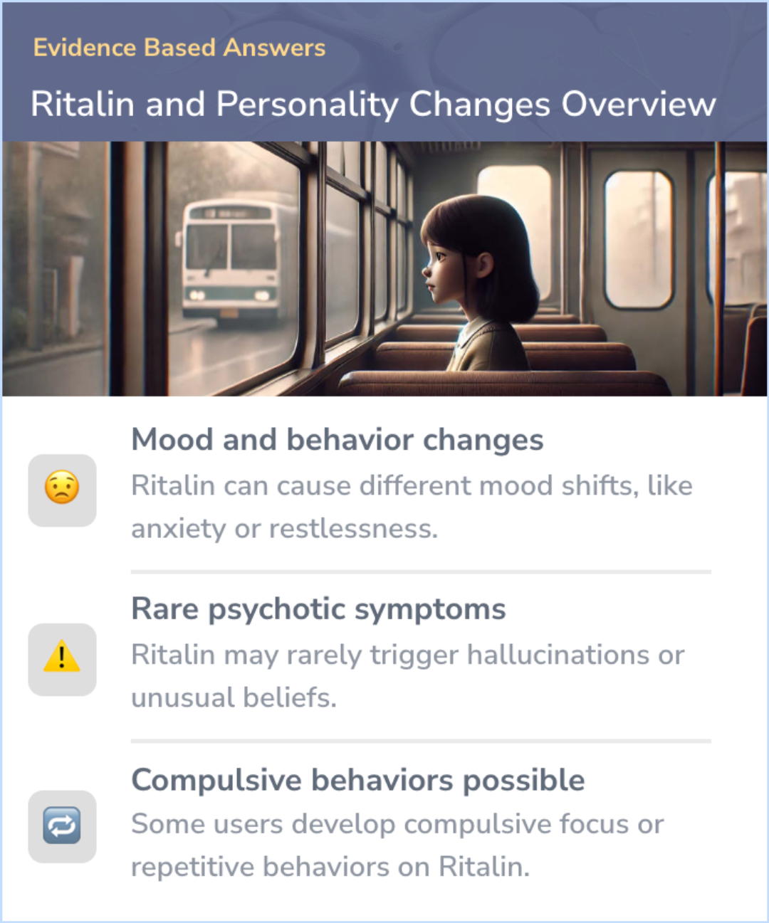 An infographic on Can Ritalin cause personality changes?