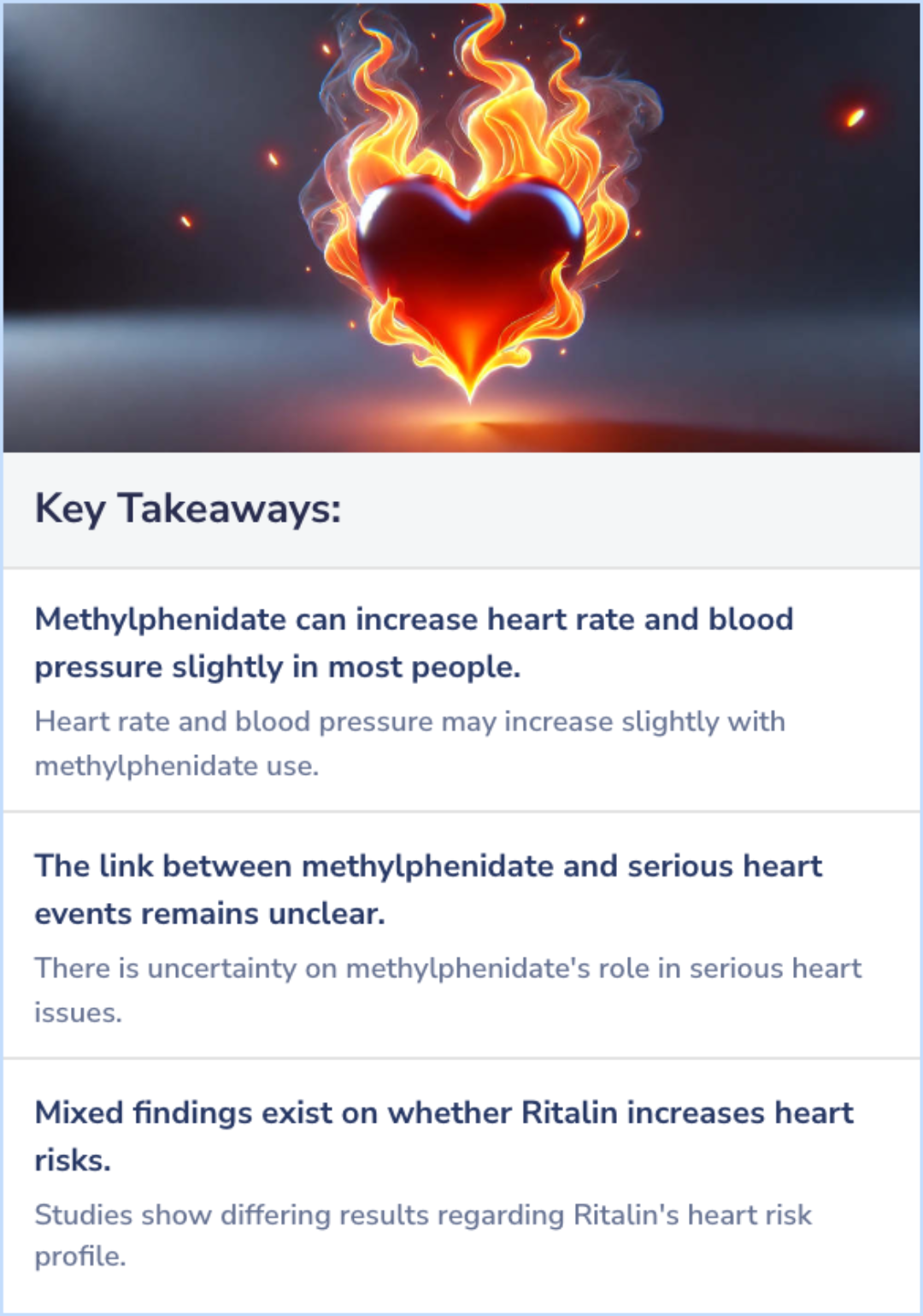 Key Takeaways for Can Ritalin cause a heart attack?