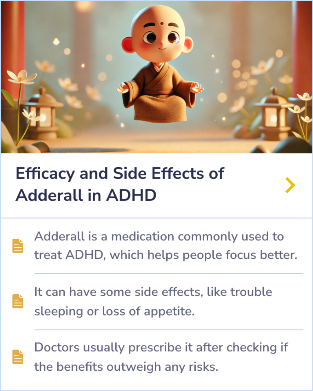 Summary Card visually examining the effects of different doses of dexmethylphenidate and amphetamine salts, potentially highlighting side effects such as insomnia and appetite suppression.